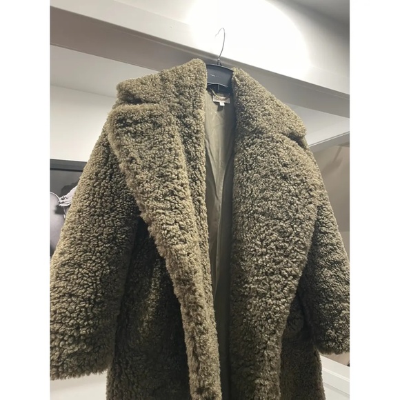 Ronny Kobo Toni Faux Fur Olive Green Coat Small NWT $798 - Picture 4 of 5